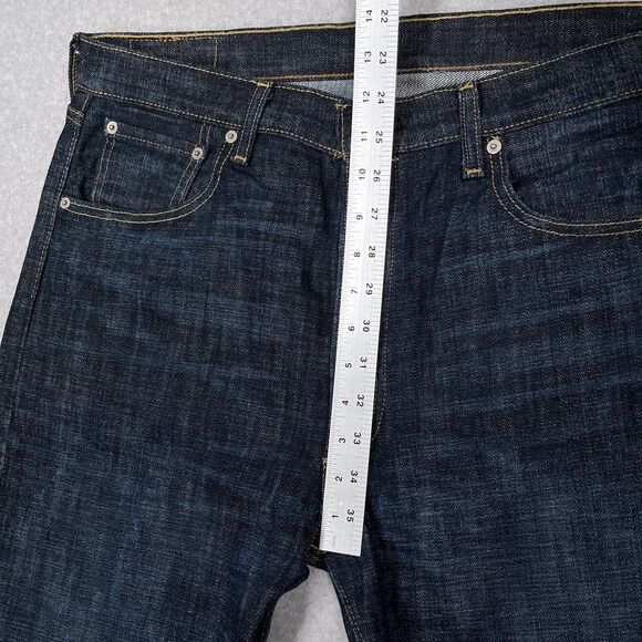 Levis 501 Jeans Mens 36 x 34 Dark Wash Button Fly Straight Denim Western Work - Picture 3 of 3